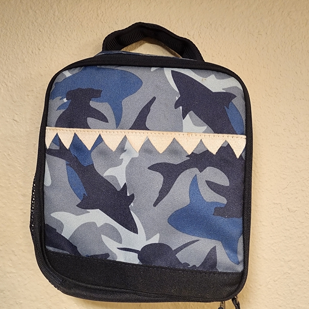 Shark Pattern Blue and Gray Men's Bag